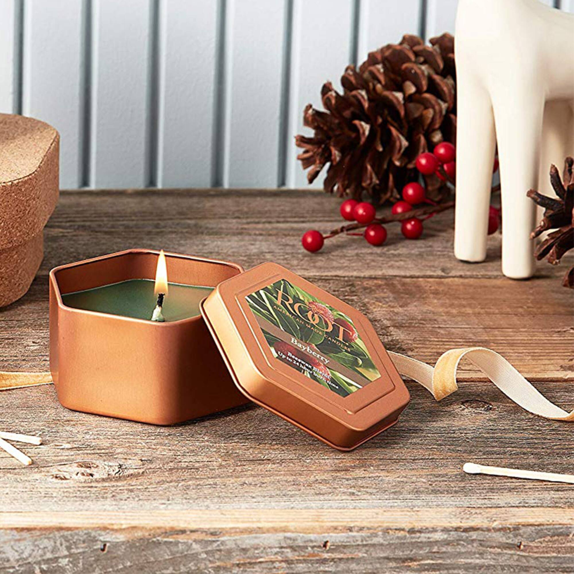 Root Candles Bayberry Beeswax Tin Candle